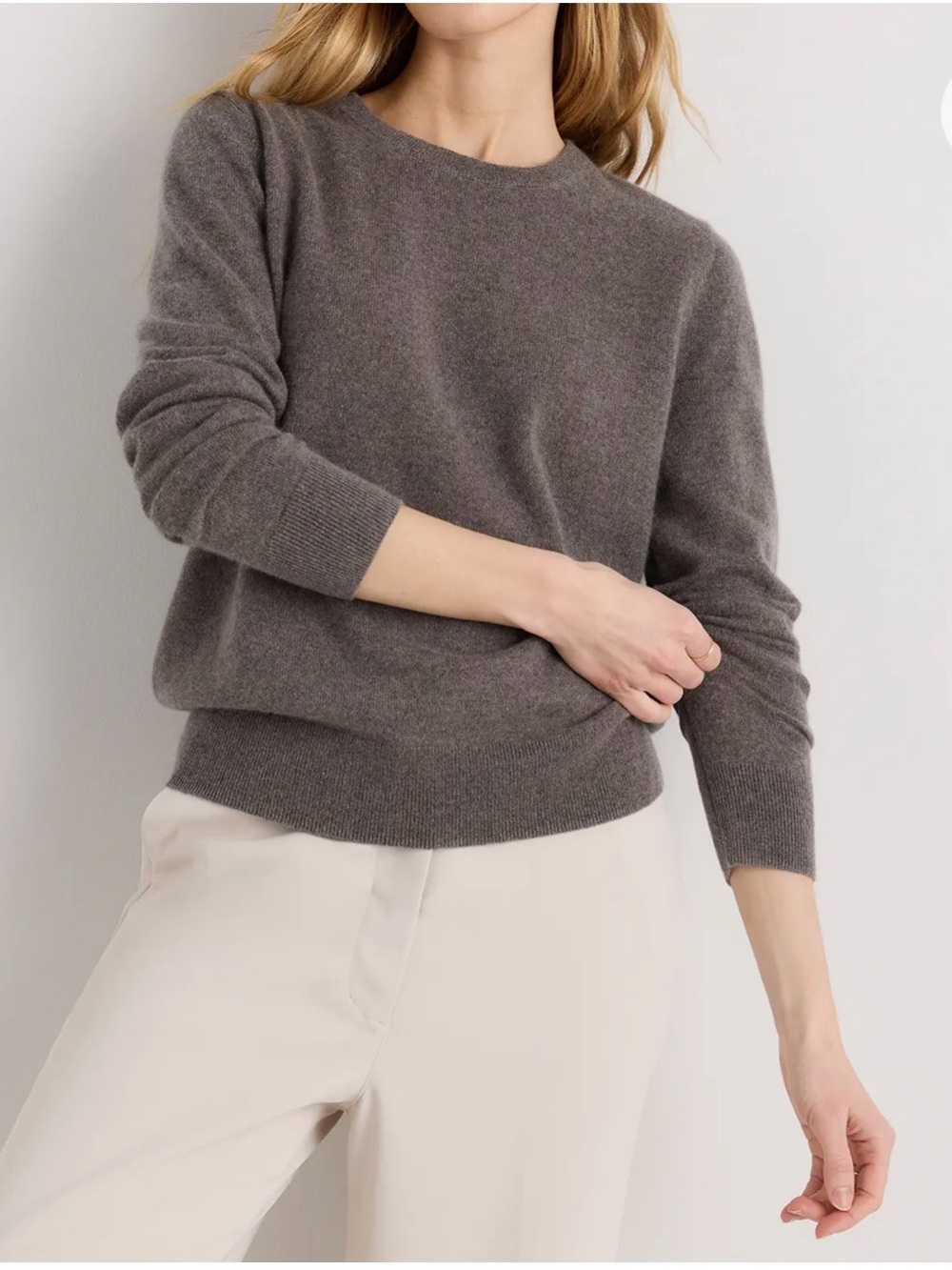 Women's Crewneck Cashmere-Blend Sweater - brown